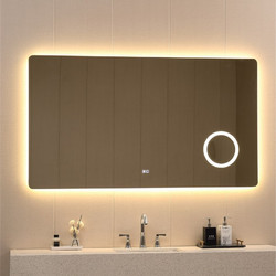 Inter Ceramic Ορθογώνιος Καθρέπτης Μπάνιου Led Αντιθαμβωτικός Αφής Μεταλλικός ICL 1834