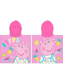 Peppa Pig Παιδικό Πόντσο Θαλάσσης Microfiber Ροζ 55x110cm 8435746913321