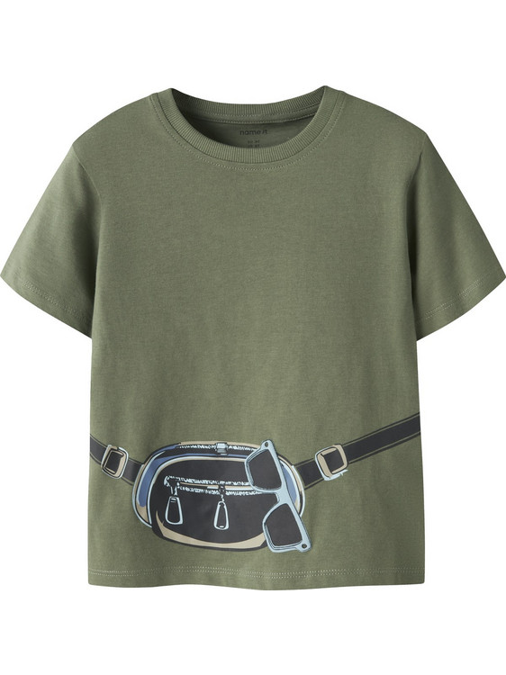 Name It Παιδικό T-Shirt Κοντομάνικο Χακί 13251029