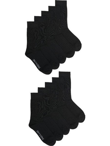 Only & Sons Ανδρικές Κάλτσες Ψηλές Μαύρες 10Pack 22028444