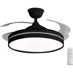 Adeleq 18-571 Ανεμιστήρας Οροφής 106cm 36W με Φως & Τηλεχειριστήριο Μαύρος