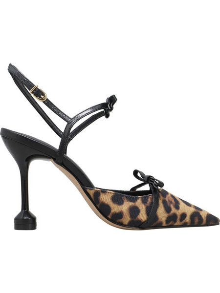 Haralas Γόβες Slingback Δερμάτινες με Λεπτό Ψηλό Τακούνι Μαύρες 13630013