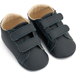 Babywalker Βαπτιστικά Sneakers Αγκαλιάς για Αγόρι Δερμάτινα Navy Μπλε MI1136