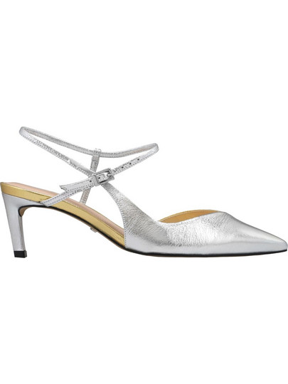 Arezzo Γόβες Slingback Δερμάτινες με Τακούνι Στιλέτο Ασημί A1368000010001
