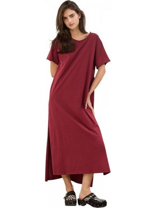 Namaste Avenya Midi Καλοκαιρινό Καθημερινό Φόρεμα Μπορντό SS0826055