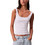 Calvin Klein Γυναικείο Καλοκαιρινό Crop Top Ριπ Λευκό LV047A804G-YAA
