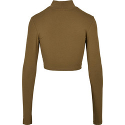 Urban Classics Γυναικείο Χειμερινό Crop Top Βαμβακερό Χακί TB4749-03057