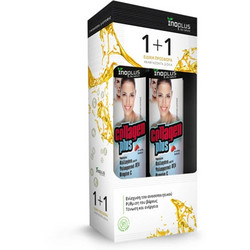 Inoplus Collagen Plus Φράουλα με Υαλουρονικό Οξύ & Βιταμίνη C 2x20 Αναβράζοντα Δισκία