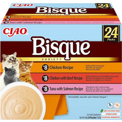 Inaba Ciao Adult Bisque Creamy Soup with Chicken, Beef, Salmon & Tuna 24x40gr