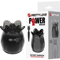 Pretty Love Secret Garden Power Head Massage Κεφαλή Δονητή για Μασάζ Μαύρη