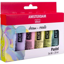 Royal Talens Amsterdam Pastel Σετ Ακρυλικά Χρώματα Ζωγραφικής 20ml 6τμχ