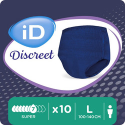 iD Discreet Super Large Πάνες Βρακάκι Ακράτειας 7 Σταγόνες 10τμχ