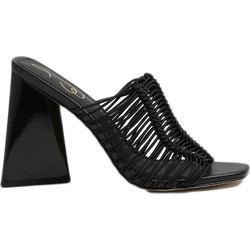 Sam Edelman Γυναικεία Πέδιλα Δερμάτινα Μαύρα με Χοντρό Ψηλό Τακούνι I0067S2001-001