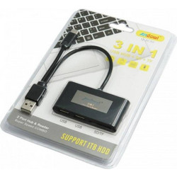 Andowl Q-JC86 USB Hub 2.0 USB-A με 4 Θύρες USB-A / Card Reader