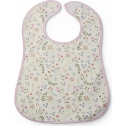 Gamberritos Flowers Αδιάβροχη Σαλιάρα με Αυτοκόλλητο 6m+ Ροζ