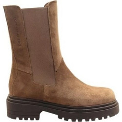 Commanchero Γυναικεία Μποτάκια Chelsea Suede Μπεζ με Χοντρό Χαμηλό Τακούνι 51360-428