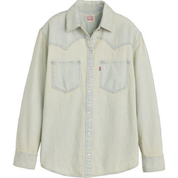 Levi's Teodora Μακρυμάνικο Γυναικείο Πουκάμισο Τζιν Φλοράλ Εκρού A7244-0080