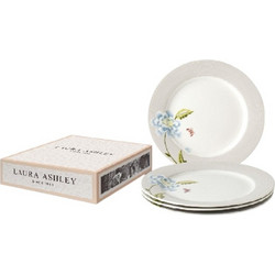 Laura Ashley Cobblestone Pinstripe Σετ Πιάτα Φαγητού Πορσελάνης Λευκά 4τμχ 182799182799