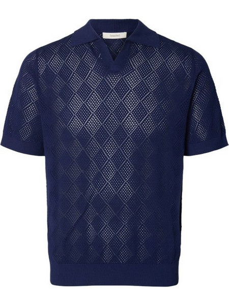 Selected Ανδρική Μπλούζα Polo Κοντομάνικη Navy Μπλε 16101365
