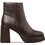 Envie Shoes Γυναικεία Μποτάκια Αστραγάλου Δερμάτινα Σοκολατί με Χοντρό Πολύ Ψηλό Τακούνι E45-22430-36