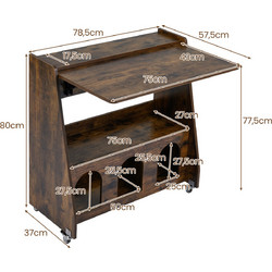 Costway Γραφείο Ξύλινο 78.5x57.5x80cm CB11026CF