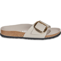 Birkenstock Madrid Big Buckle Δερμάτινα Γυναικεία Σανδάλια Ανατομικά Εκρού 1031823