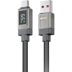 WK WDC-39 Braided USB-A to USB-C 66W 1.2m Grey