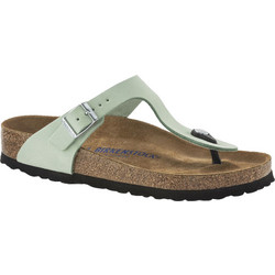 Birkenstock Gizeh Δερμάτινες Γυναικείες Σαγιονάρες Ανατομικές Πράσινο Mint 1023973