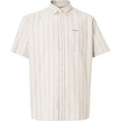 Jack & Jones Ανδρικό Πουκάμισο Βαμβακερό Ριγέ Κοντομάνικο Κανονική Γραμμή Μπεζ 12290162