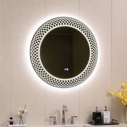 Inter Ceramic Στρογγυλός Καθρέπτης Μπάνιου Led Αντιθαμβωτικός Αφής Μεταλλικός ICL 1856