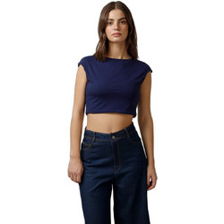 Helmi Γυναικείο Καλοκαιρινό Crop Top Navy Μπλε 56-03-033