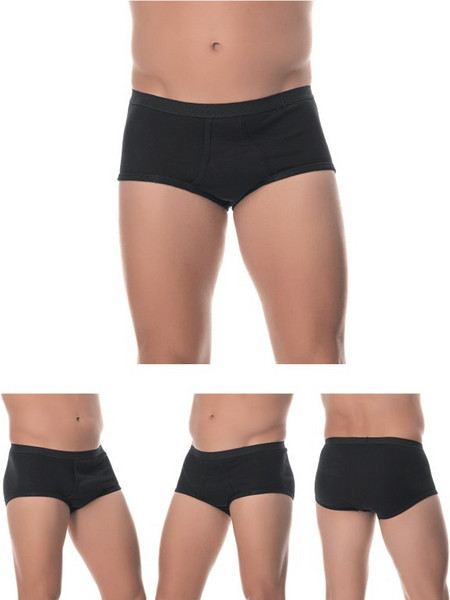 Lido Ανδρικά Σλιπ Βαμβακερά με Άνοιγμα Μαύρα 4Pack PRO-101