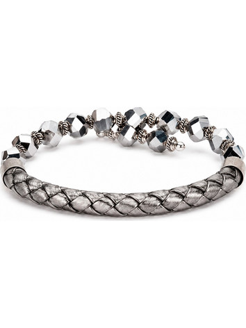 Alex and Ani Γυναικείο Βραχιόλι από Δέρμα Ασημί VW506RS