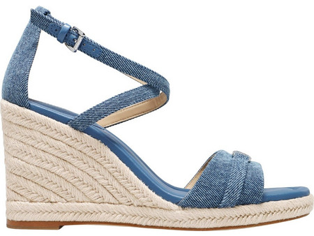 Michael Kors Mandy Καλοκαιρινές Γυναικείες Πλατφόρμες Ψηλές Μπλε 40S5MAMS2D-423