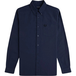 Fred Perry Ανδρικό Πουκάμισο Βαμβακερό Μακρυμάνικο Κανονική Γραμμή Navy Μπλε M5516-738