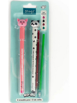 Mr. Wonderful Bo-Bo Piglet & Raccoon Σετ Στυλό Gel που Σβήνει 2τμχ 2503011081