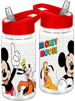 Justnote Mickey Παιδικό Παγούρι Πλαστικό με Καλαμάκι Κόκκινο 450ml
