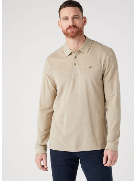 Wrangler Ανδρική Μπλούζα Polo Μακρυμάνικη Μπεζ 112341120