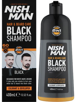 Nish Man Coloring Black Σαμπουάν για Γένια 200ml