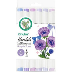 Ohuhu Honolulu Purple Tones Μαρκαδόροι Ζωγραφικής Σετ 6 Χρώματα
