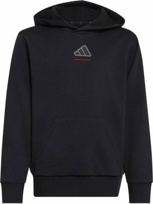 Adidas Παιδικό Φούτερ με Κουκούλα Μαύρο KX2475