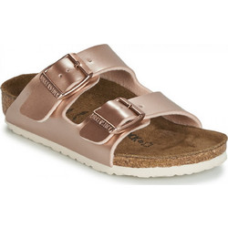 Birkenstock Arizona Δερμάτινα Γυναικεία Σανδάλια Ανατομικά Ροζ Χρυσά 1012478