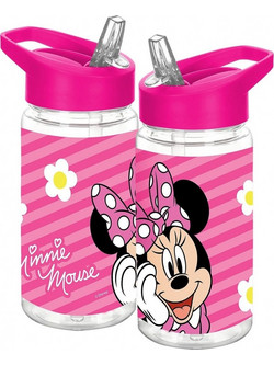 Justnote Minnie Παιδικό Παγούρι Πλαστικό με Καλαμάκι Φούξια 450ml