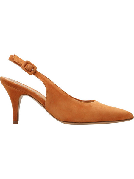 KALOGIROU Γόβες Suede Slingback με Τακούνι Στιλέτο Πορτοκαλί 2803S