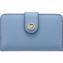 Michael Kors Μεγάλο Γυναικείο Πορτοφόλι με Clip & Φερμουάρ Τιρκουάζ 32S6G17F8L-464