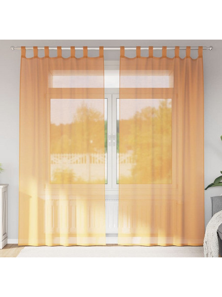 vidaXL Σετ Κουρτίνες Παραθύρου με Θηλιές 140x225 2 τμχ 4102283 Πορτοκαλί