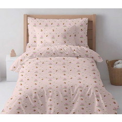 Astron Σετ Παιδικά Σεντόνια Μονά Βαμβακερά 170x260 Pink 3τμχ