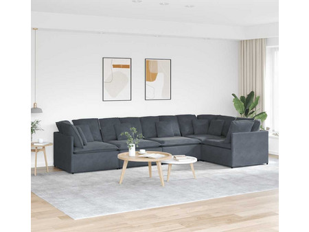 vidaXL Γωνιακός Καναπές Βελούδινος Ανθρακί 400x200x64cm 3321338
