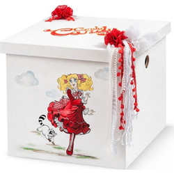Parisis Κουτί Βάπτισης Candy Candy για Κορίτσι Ξύλινο Λευκό Κόκκινο ΖΚ413