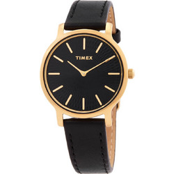 Timex Transcend Γυναικείο Ρολόι με Μαύρο Δερμάτινο Λουράκι TW2V92600